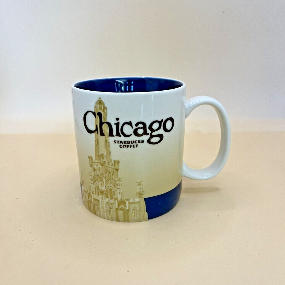 Starbucks Chicago Skyline Global Icon Coffee Cup Mug Collector Series 2009 16 oz
